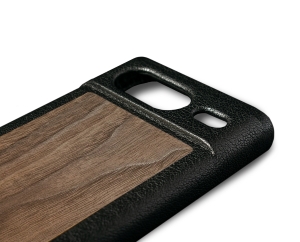 Шкіряна накладка Stenk WoodBacker для Google Pixel 8 Чорна