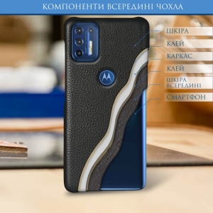Шкіряна накладка Cover для Motorola Moto G9 Plus Чорна