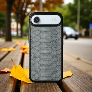Кожаная накладка Stenk ExBacker Python Scales для Apple iPhone 17 Air Серый