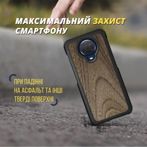 Шкіряна накладка Stenk WoodBacker для Nokia G20 Чорна