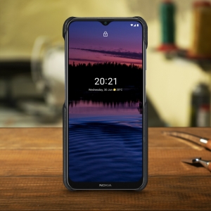 Шкіряна накладка Stenk WoodBacker для Nokia G20 Чорна