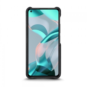 Кожаная накладка Stenk Cover для Xiaomi 11 Lite 5G NE Чёрная