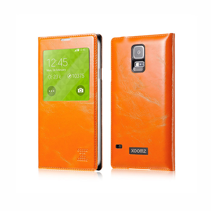 Чохол книжка Xoomz для Samsung Galaxy S5 Original Oil Wax Leather Orange