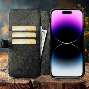 Чехол-портмоне Stenk Premium Wallet для Apple iPhone 14 Pro Max Чёрный