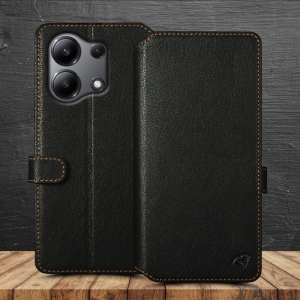 Чехол книжка Stenk Premium Wallet для Xiaomi Redmi Note 13 4G Чёрный