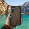 Кожаная накладка Stenk WoodBacker для Samsung Galaxy M15 Черный