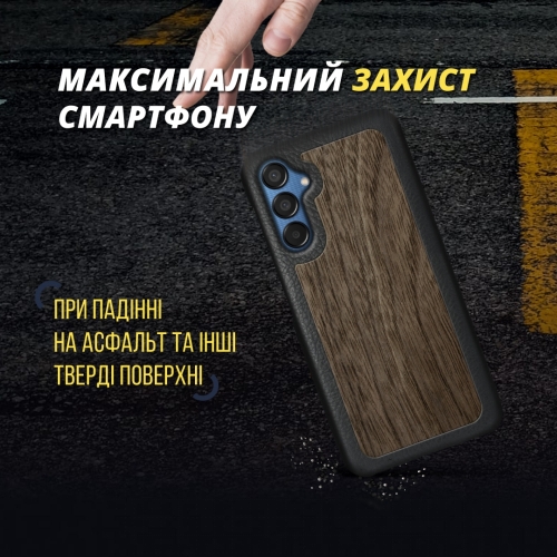 бампер на Samsung Galaxy M15 Черный Stenk WoodBacker фото 4