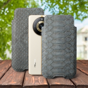 Футляр Stenk Sportage Python для Realme 11 Pro Plus Серый
