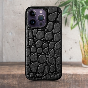 Шкіряна накладка Stenk Reptile Cover для Apple iPhone 14 Pro Чорна