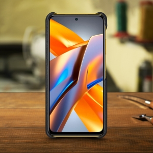Шкіряна накладка Stenk Cover для Xiaomi Poco M5s Чорна