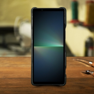 Кожаная накладка Stenk Cover для Sony Xperia 5 V Чёрная