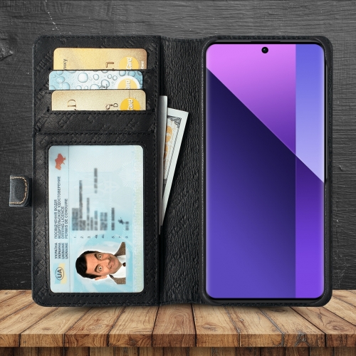 чехол-кошелек на Xiaomi Redmi Note 13 Pro Plus Черный Stenk Premium Wallet фото 2