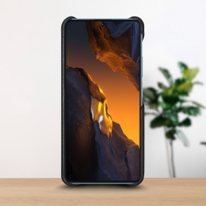 Кожаная накладка Stenk WoodBacker для Xiaomi Poco F5 Чёрная