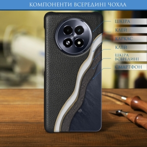 Кожаная накладка Stenk Cover для Realme 13 5G Черный