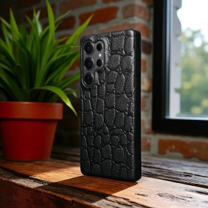 Шкіряна накладка Stenk Reptile Cover Samsung Galaxy S25 Ultra Чорний