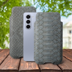 Футляр Stenk Sportage Python для Samsung Galaxy Fold 5 Сірий