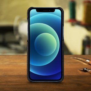 Шкіряна накладка Stenk WoodBacker для Apple iPhone 12 mini Чорна