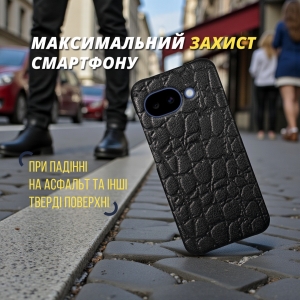 Кожаная накладка Stenk Reptile Cover для Google Pixel 10a Черный