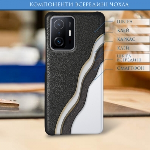 Шкіряна накладка Stenk Cover для Xiaomi 11T Чорна