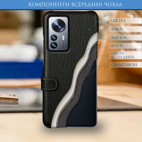 чохол-книжка на Xiaomi 12 Pro 5G Чорний Stenk Premium фото 5