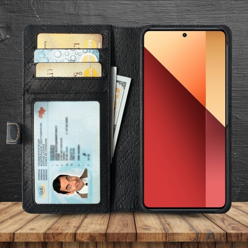 чехол-кошелек на Xiaomi Redmi Note 13 Pro 4G Черный Stenk Premium Wallet фото 2