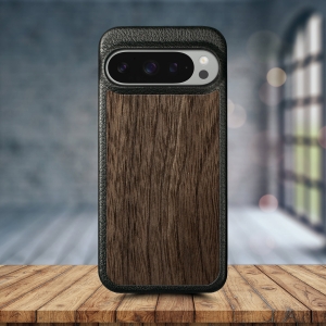 Шкіряна накладка Stenk WoodBacker для Google Pixel 9 Pro XL Чорний