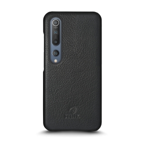 Кожаная накладка Stenk Cover для Xiaomi Mi 10 Чёрная