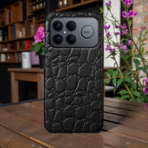 Шкіряна накладка Stenk Reptile Cover для Xiaomi Poco F8 Ultra Чорна