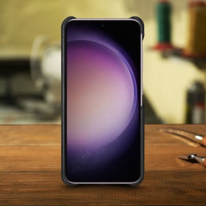 Шкіряна накладка Stenk Cover для Samsung Galaxy S23 Чорна