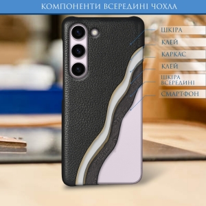 Шкіряна накладка Stenk Cover для Samsung Galaxy S23 Чорна