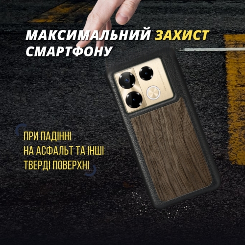 бампер на Infinix Note 40 Pro Черный Stenk WoodBacker фото 4