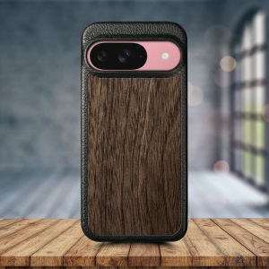 Шкіряна накладка Stenk WoodBacker для Google Pixel 9 Чорний