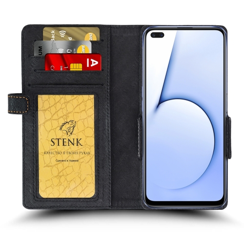 чехол-книжка на Realme X50 5G Черный Stenk Wallet фото 2