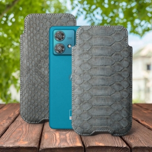 Футляр Stenk Sportage Python для Motorola Edge 40 Neo Серый