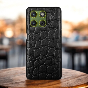 Кожаная накладка Stenk Reptile Cover для Motorola Edge 70 Чёрная