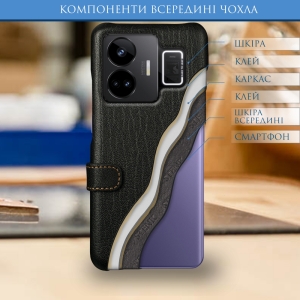 Чехол книжка Stenk Premium для Realme GT Neo 5 Чёрный