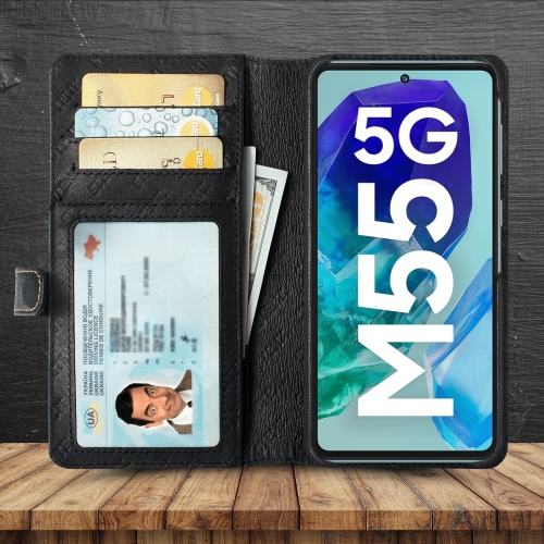 чехол-кошелек на Samsung Galaxy M55 Черный Stenk Premium Wallet фото 2