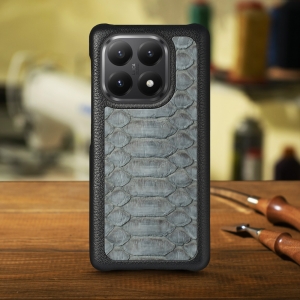 Кожаная накладка Stenk ExBacker Python Scales для Xiaomi 15T Серый