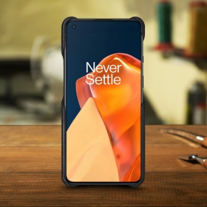 Шкіряна накладка Stenk WoodBacker для OnePlus 9R Чорна