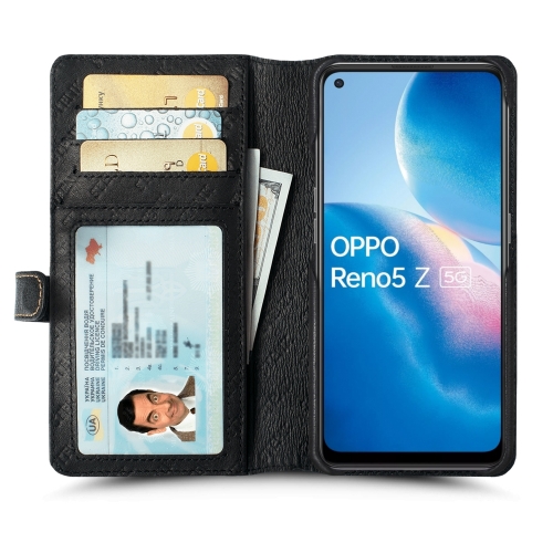 чехол-кошелек на OPPO Reno 5 Z 5G Черный Stenk Premium Wallet фото 2