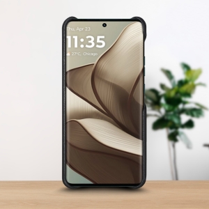 Шкіряна накладка Stenk WoodBacker для Motorola Edge 50 Чорний