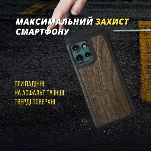 бампер на Motorola Edge 50 Черный Stenk WoodBacker фото 4
