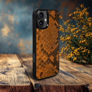Накладка SkinBacker Mini Python Scales для Apple iPhone 16 Plus Коричневый