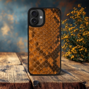 Накладка SkinBacker Mini Python Scales для Apple iPhone 16 Plus Коричневий