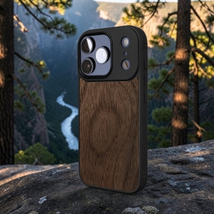 Накладка SkinBacker Wood для Apple iPhone 17 Pro Американський горіх