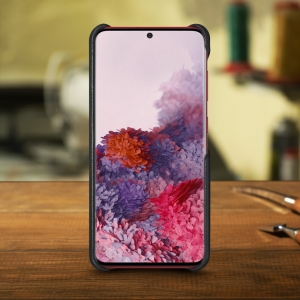 Шкіряна накладка Stenk WoodBacker для Samsung Galaxy S20 Чорна