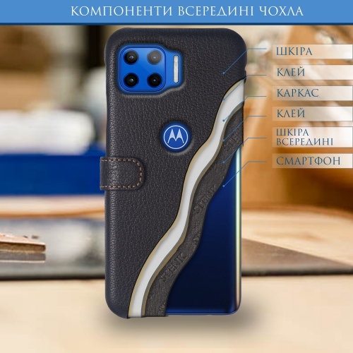 чехол-книжка на Motorola Moto G 5G Plus Черный Stenk Premium фото 6