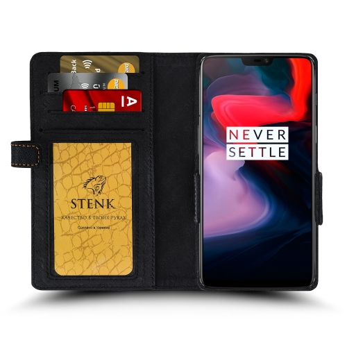 чохол-книжка на OnePlus 6 Чорний Stenk Wallet фото 2