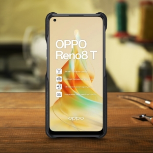 Шкіряна накладка Stenk Cover для OPPO Reno8 T Чорна