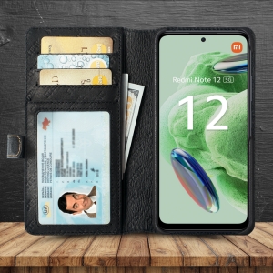 Чехол-портмоне Stenk Premium Wallet для Xiaomi Redmi Note 12 5G Чёрный